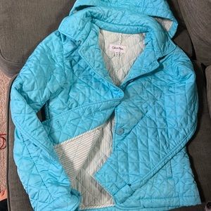 Calvin Klein quilted button up fall coat